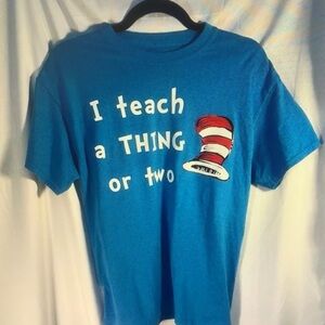 Blue Short-Sleeve Graphic Tee - 'I Teach a Thing or Two'